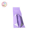 Foldable Four Color Printing Cardboard Gift Box Solid Purple Color